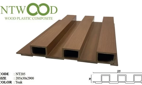 Lam Sóng Gỗ Nhựa Ntwood Nt205 Teak