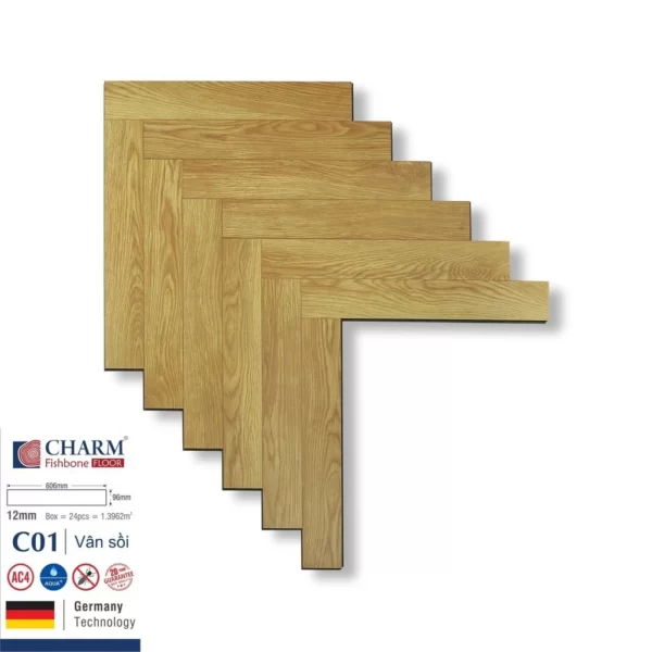 Sàn Gỗ Charm Wood Xương Cá C01