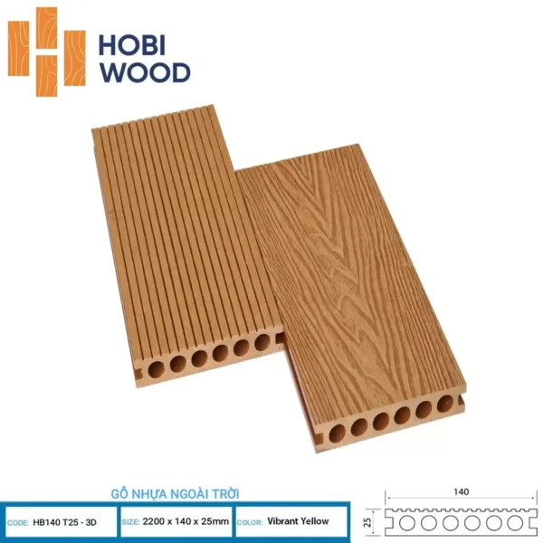 Sàn Gỗ Nhựa Hobiwood Hb140 T25-3d Vibrant Yellow