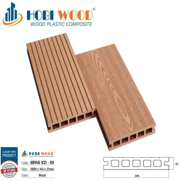 Sàn Gỗ Nhựa Hobiwood Hb145 V21-5v Wood