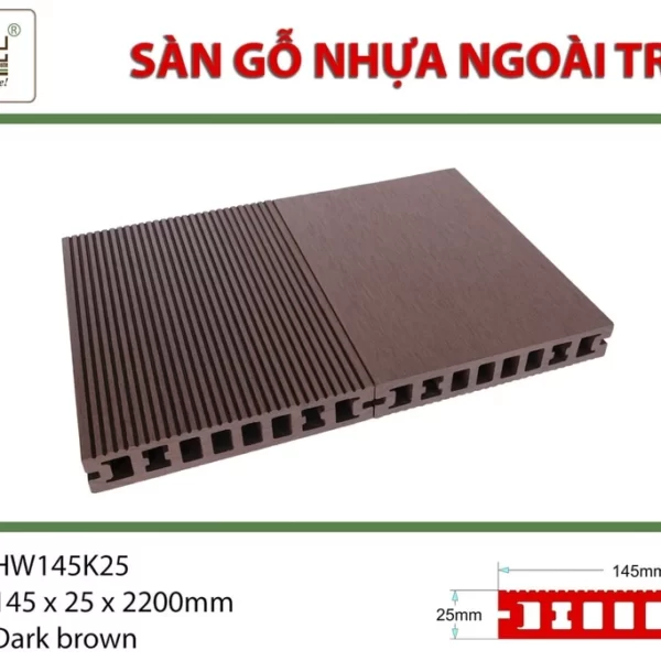 Sàn Gỗ Nhựa Hwood Hw145k25 Dark Brown