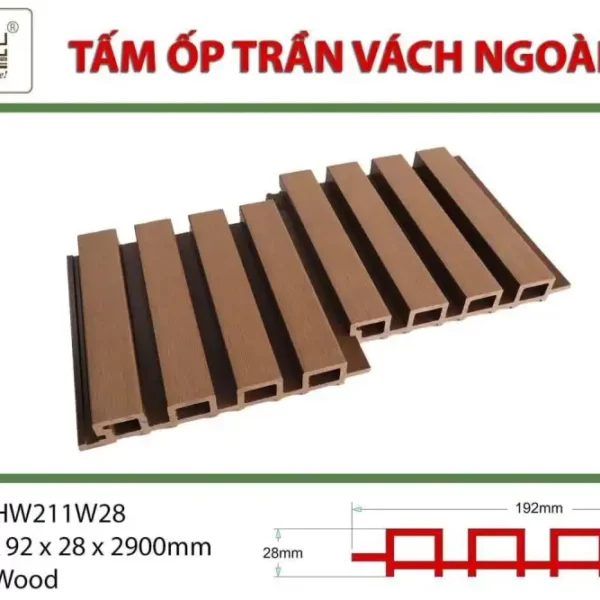 Tấm Ốp Lam Sóng Hwood Hw211w28 Wood