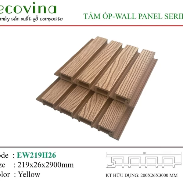 Lam Sóng Gỗ Nhựa Ecovina Ew219h26 Yellow