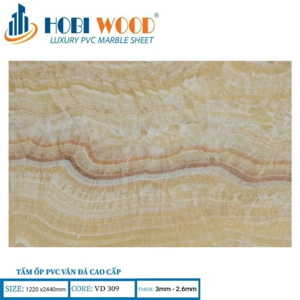 Tấm Ốp Pvc Vân Đá Hobi Wood Vd309