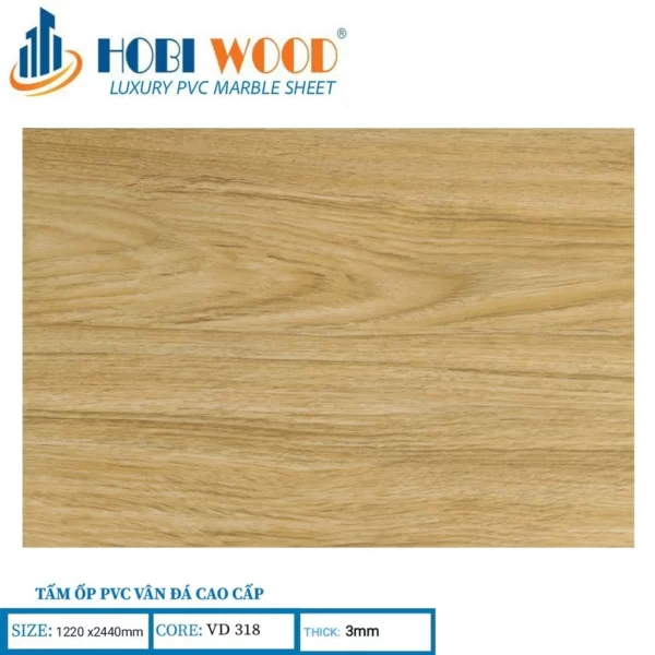 Tấm Ốp Pvc Vân Đá Hobi Wood Vd318